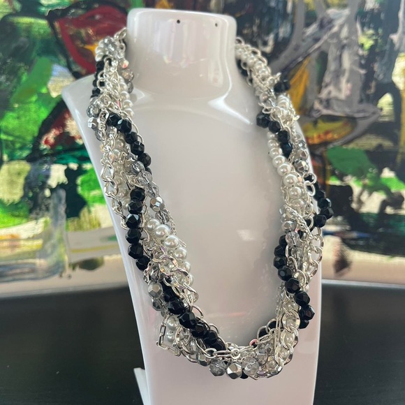 White House/Black Market women's twisted multi strand statement necklace - Picture 1 of 5